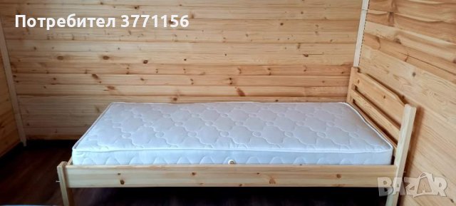 Дървено легло единично с матрак еднолицев,чисто ново., снимка 4 - Спални и легла - 41376233