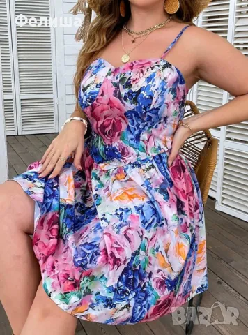 Великолепна Макси Рокля Феерия от Цветове / Приказно Красива Рокля, снимка 9 - Рокли - 50185301