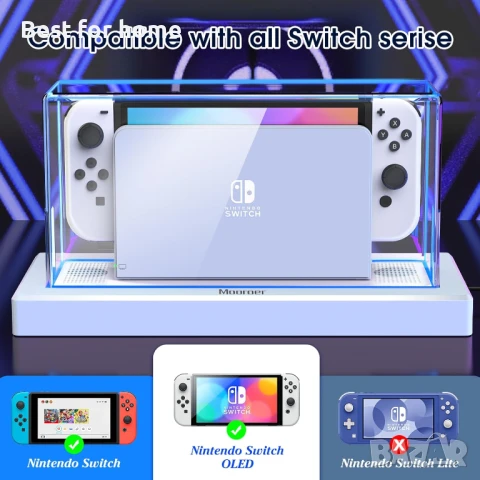 Калъф за докинг станция Mooroer с 16 LED цвята и светлинна основа за Nintendo Switch/OLED, снимка 5 - Аксесоари - 50664294