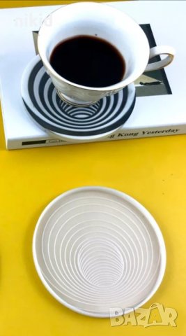 12,5 см среден геометричен спирала кръг основа плитка форма силиконов молд за смола гипс и др