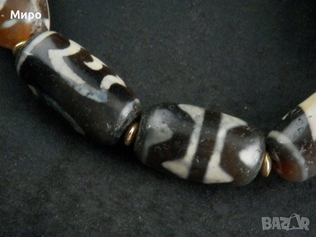 '' БЛАГОСЛОВЕНИЕ" МОЛИТВЕНА  ГРИВНА ДЗИ МЪНИСТА ТИБЕТ НЕПАЛ АХАТ , снимка 4 - Антикварни и старинни предмети - 42014569