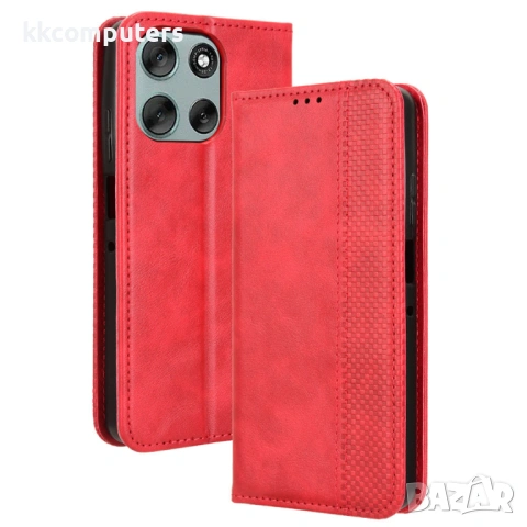 Кожен Калъф Портфейл за Motorola Moto G56 5G - Ретро дизайн, Магнитен, Стойка, Слот за Карти, Вкл. П, снимка 2 - Резервни части за телефони - 53510551