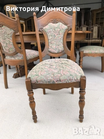 Комплект трапезария: маса и 6 стола, снимка 11 - Маси - 53585727