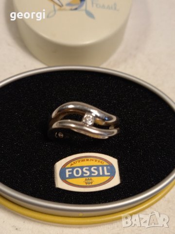 сребърен пръстен с камък Fossil 