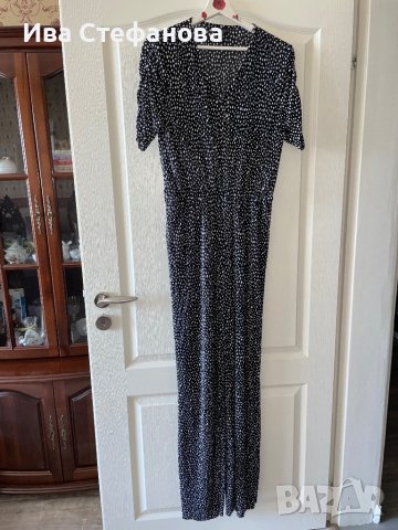 Разкошен нов дълъг елегантен гащиризон точки еластичен плисе рипс , снимка 3 - Гащеризони - 41244771