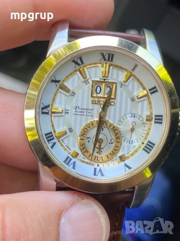 Продавам часовник SEIKO Premier Kinetic Perpetual Calendar, снимка 10 - Мъжки - 51393700