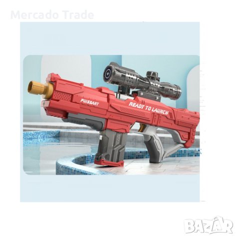 Водна пушка Mercado Trade, За деца и възрастни, Бърза стрелба, Червен, снимка 3 - Електрически играчки - 41335283
