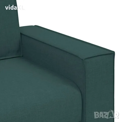 vidaXL Диван-фотьойл, тъмнозелен, 100x78x84 см, плат, снимка 7 - Дивани и мека мебел - 56148880