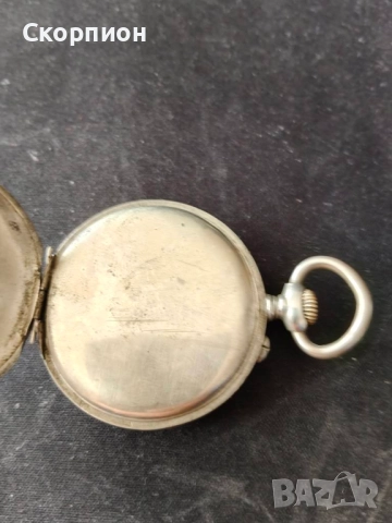 Швейцарски джобен часовник с посребрени капаци - ПЕРФЕКТЕН, снимка 14 - Джобни - 48836548