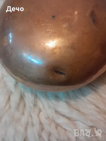 Симпатична ,Медна барутница с месингови елементи в добро и автентично състояние.Made in Italy, снимка 3 - Антикварни и старинни предмети - 48368579