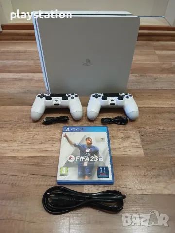 Перфектен PlayStation 4 Slim (500GB) - Glacier White (Като нов!), снимка 4 - PlayStation конзоли - 56117990