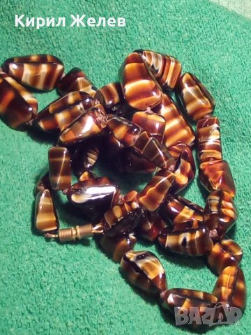 НАТУРАЛЕН ЯСПИС СТАРО КОЛИЕ СКЪПОЦЕНЕН КАМЪК 6390, снимка 3 - Антикварни и старинни предмети - 29555354