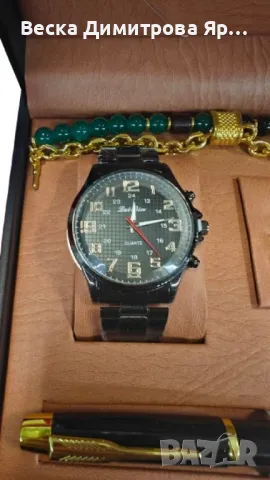 Елегантен мъжки комплект – Часовник с допълнителни аксесоари за стил и изисканост, снимка 3 - Мъжки - 48683024