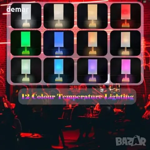 Безжива лампа с RGB E14, акумулаторна, дистанционно, таймер и димер, снимка 3 - Лампи за таван - 55933511