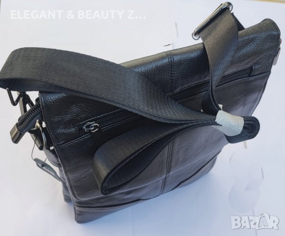 Мъжка кожена чанта с капак., снимка 7 - Чанти - 38999841