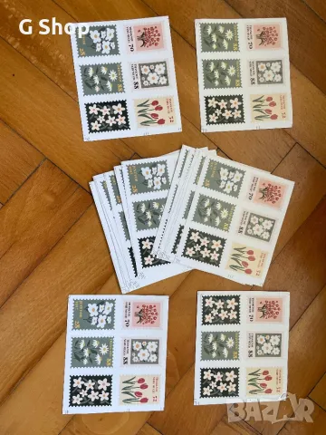 Пощенски марки щампи стикери лепенки за подарък опаковки крафт материал, снимка 2 - Филателия - 49984760