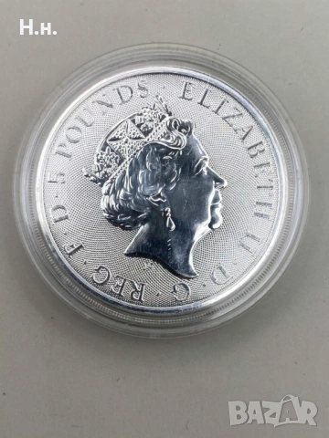 Сребърна монета 2020 White Horse 2oz, снимка 2 - Нумизматика и бонистика - 53222987