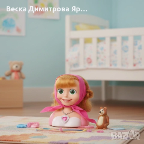 Кукла за прически „Маша и мечокът“ – Торс с дълга коса и аксесоари за оформяне, снимка 2 - Кукли - 53012548