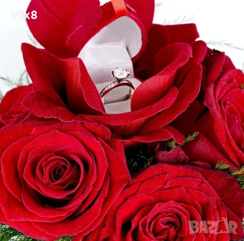 Кутия за пръстен във формата на роза, снимка 4 - Други - 53601166