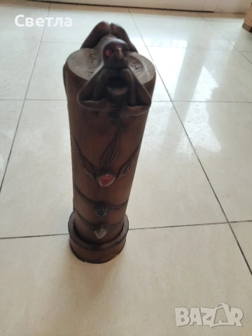 Дървен свещник, снимка 5 - Антикварни и старинни предмети - 53241174