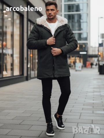 Мъжко зимно яке парка с качулка, 2цвята , снимка 4 - Якета - 53036768