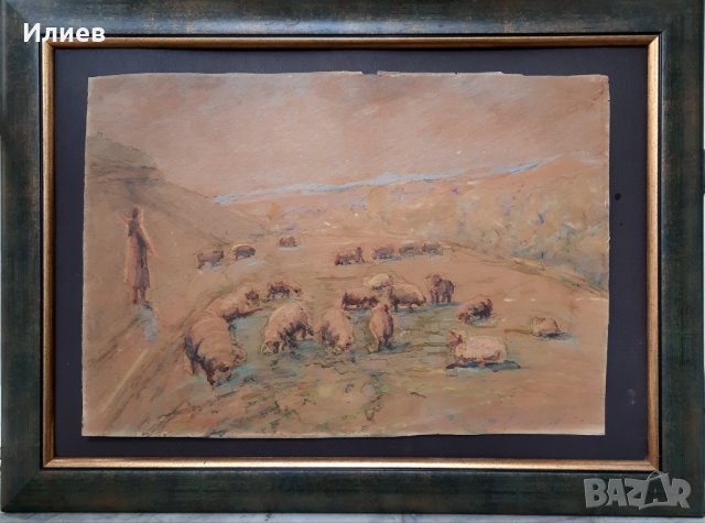 Стари около 1940 г.картини,картина Авторски, снимка 3 - Картини - 39541491