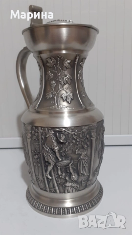 Комплект за вино от калай Antik*Vintage #114, снимка 4 - Антикварни и старинни предмети - 52419973