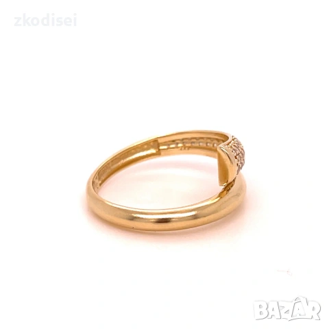 Златен дамски пръстен 2,26гр. размер:54 14кр. проба:585 модел:37680-1, снимка 3 - Пръстени - 53563842