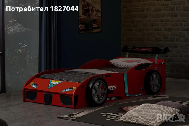 легло кола SPEEDY червена, снимка 2 - Мебели за детската стая - 49801030