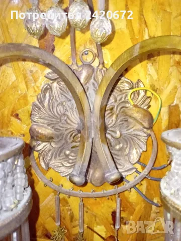 Старинен  кристален  аплик, снимка 2 - Други ценни предмети - 47787315