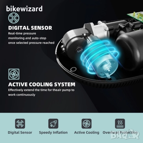 Eлектрическа въздушна помпа 20PSI високо налягане 12V DC с автоматично изключване НОВА, снимка 4 - Друга електроника - 52642015