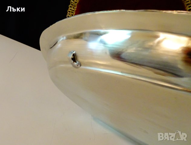 Посребрен поднос,тава,46 см.,1.2 кг.,орнаменти,обков, снимка 10 - Антикварни и старинни предмети - 42449748