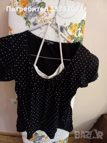 Блуза на точки, снимка 4 - Корсети, бюстиета, топове - 53821391