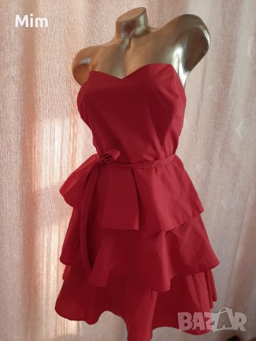 Papaya L/XL Корсетна червена рокля на волани @, снимка 5 - Рокли - 38801840