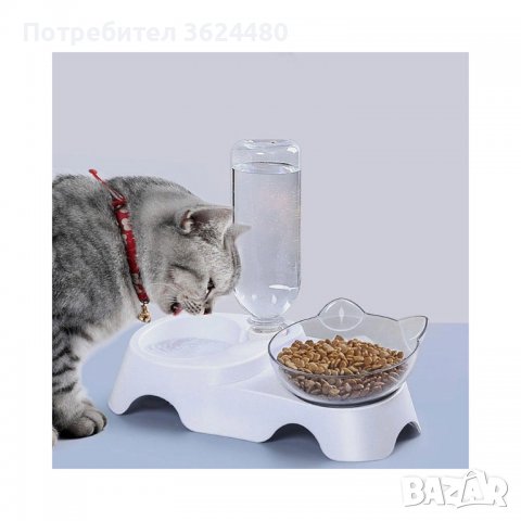 Дозираща купичка за вода и купичка за храна за котки, снимка 1 - Други стоки за животни - 40006156