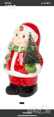 Коледна фигурка на елф с LED осветление.