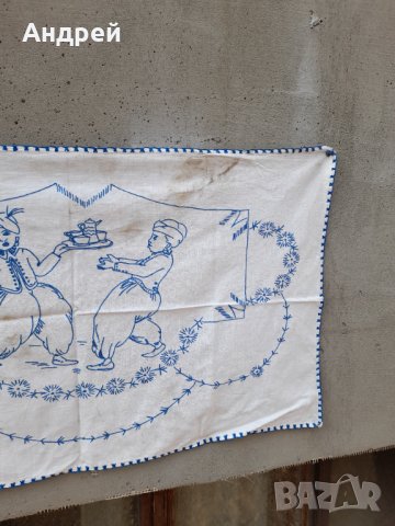 Старинен бродиран ковьор,покривка за стена #212, снимка 5 - Антикварни и старинни предмети - 41957806