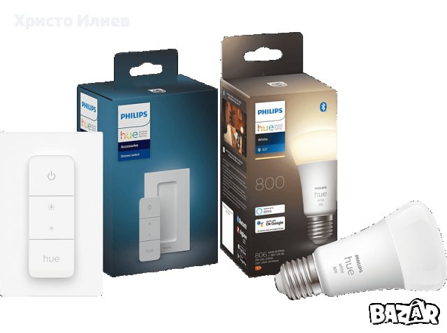 Philips Hue Smart LED Крушка Е27 Bluetooth 806lm Димер Превключвател, снимка 10 - Лед осветление - 39323472