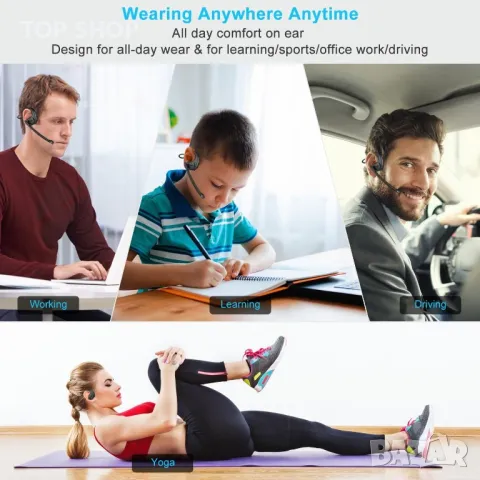 iDIGMALL Bluetooth 5.3 слушалки с магнитен подвижен микрофон, 12 часа, снимка 4 - Bluetooth слушалки - 49965361