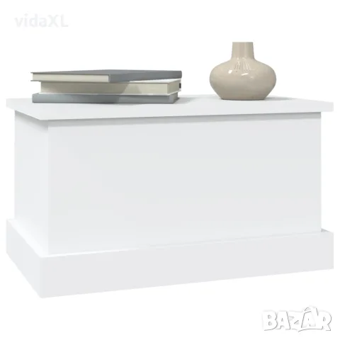 vidaXL Кутия за съхранение, бяла, 50x30x28 см, инженерно дърво, снимка 8 - Скринове - 56147964