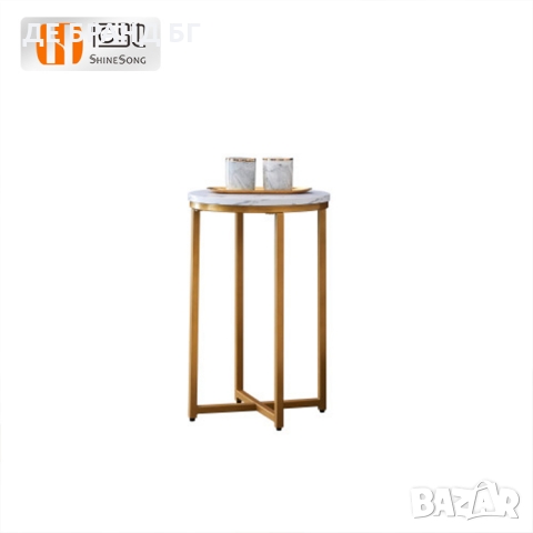 Масичка за кафе с плот имитиращ мрамор WLF-E01G, снимка 3 - Маси - 36068368