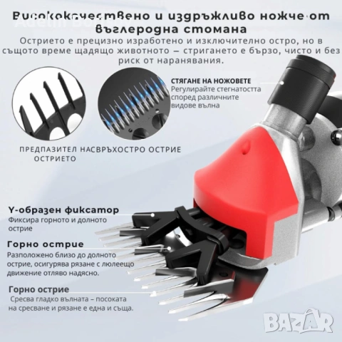 Електрическа машинка за стригане на овце и кози PAT JULIMG – 1000W, 6 скорости, професионални острие, снимка 2 - Други инструменти - 53645091