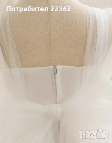 Официална бяла рокля за бебета и деца с апликация пеперуди, снимка 4 - Детски рокли и поли - 47491178