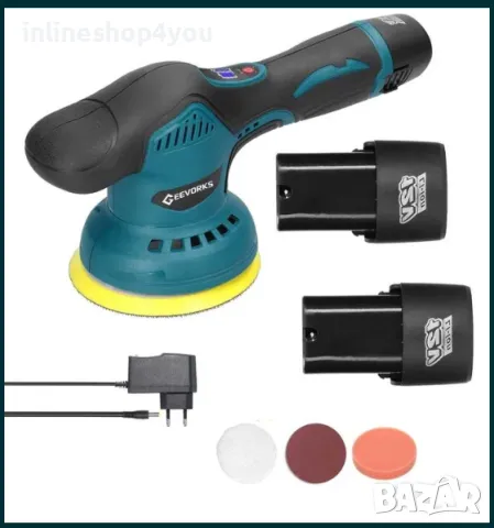 Машина с батерия 12V и ексцентрик диск с 125 мм за шлайфане и полиране