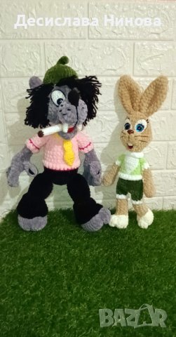 Вълкът от"Ну погоди"-ръчна изработка, снимка 7 - Плюшени играчки - 36918136