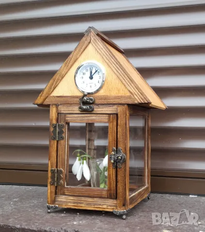 Дървена тематична къщичка с часовник , снимка 3 - Декорация за дома - 46089998