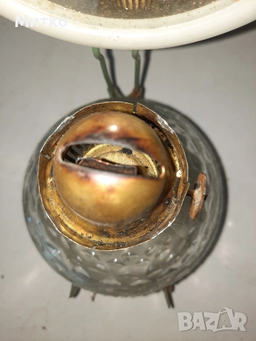 Ретро стъклена газена лампа от Соца, снимка 8 - Антикварни и старинни предмети - 52920885