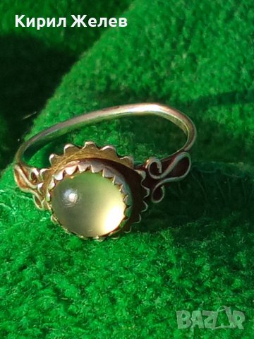 СТАРИНЕН СКЪПОЦЕНЕН СРЕБРЕН АР НУВО ПРЪСТЕН ВИСОКА ПРОБА СРЕБРО с РЪЧНО ШЛИФОВАН ЛУНЕН КАМЪК 38285, снимка 3 - Антикварни и старинни предмети - 40920500