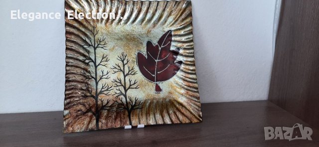 Декоративна квадратна коледна чиния 30/30см, снимка 2 - Декорация за дома - 41662479