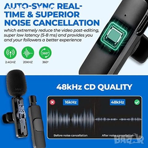 Нов петличен реверен безжичен мини микрофон за Android Type-C интервю влог, снимка 3 - Други - 41282011